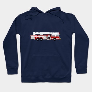 Red and White Fire Truck - Ladder Hoodie